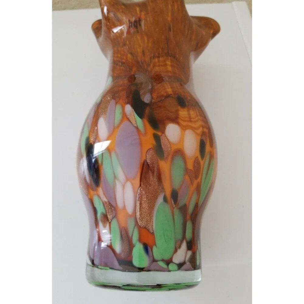 Lovely Contemporary Hand Made  Amber Art Glass Vase by hqt Home Design 11